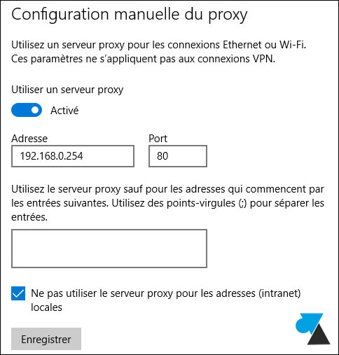 tutoriel activer configurer proxy internet Windows 10