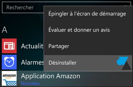 tutoriel smartphone Windows 10 Mobile desinstaller application jeu video