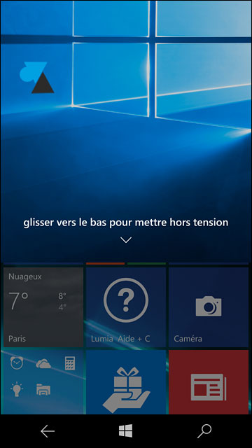 tutoriel arreter redemarrer smartphone Lumia Windows 10 Mobile