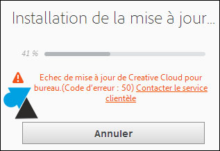 tutoriel Adobe Creative Cloud erreur 2 50