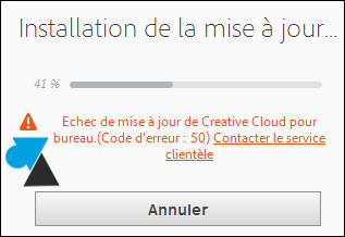 tutoriel Adobe Creative Cloud erreur 2 50