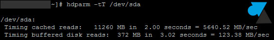 tutoriel Linux performance disque dur hdparm