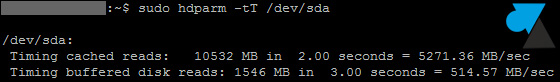 tutoriel Linux performance disque dur hdparm