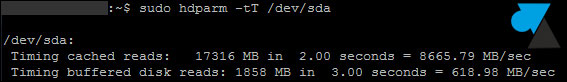 tutoriel Linux performance disque dur hdparm