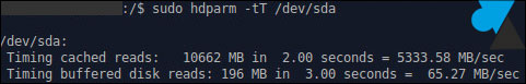 tutoriel Linux performance disque dur hdparm