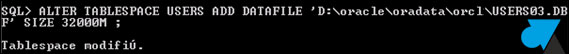 tutoriel Oracle alter tablespace