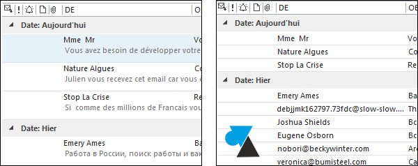 tutoriel Microsoft Outlook 2013 apercu liste mails
