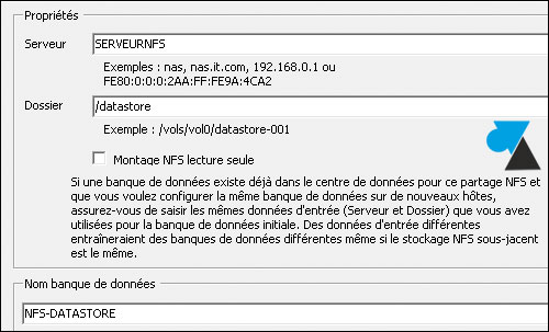 tutoriel VMware vSphere ESXi configurer stockage disque dur SAN NAS DAS NFS