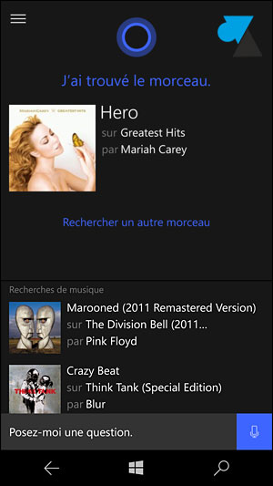 tutoriel Shazam Cortana Lumia smartphone Windows 10 Mobile