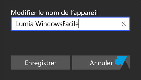 tutoriel Windows 10 Mobile renommer smartphone