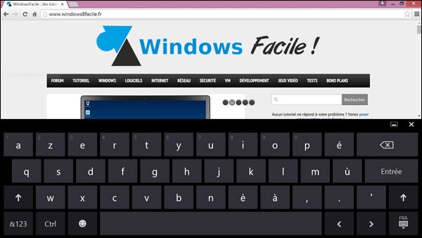 tutoriel Windows 8.1 activer clavier visuel virtuel