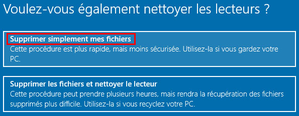 tutoriel réinitialiser Windows 10 reset réinstaller