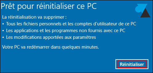 tutoriel réinitialiser Windows 10 reset réinstaller