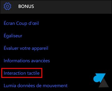 tutoriel tactile smartphone Windows 10 Mobile
