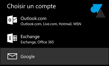 tutoriel smartphone Windows 10 Mobile Lumia ajouter compte Google Gmail