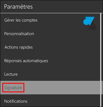 Windows 10 Mobile : modifier ou désactiver la signature mail | WindowsFacile.fr