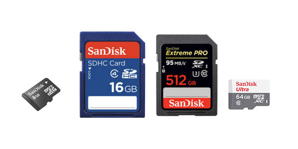 cartes SD MicroSD SDHC SDXC