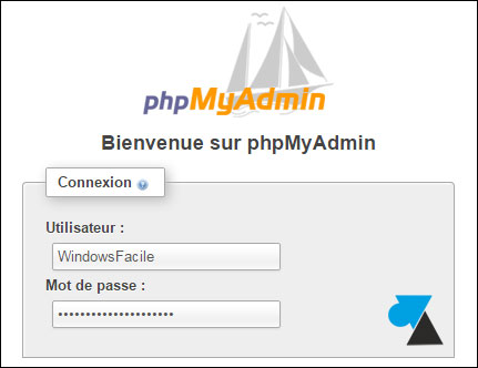 tutoriel acces web phpmyadmin mysql