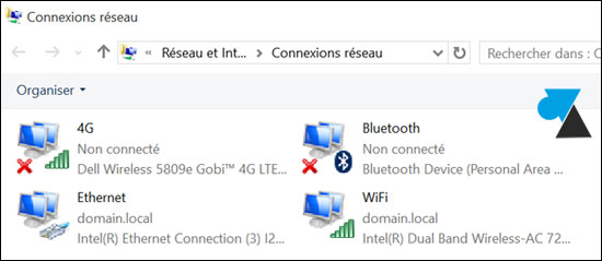 tutoriel Windows 10 connexion carte réseau Ethernet sans fil Wifi