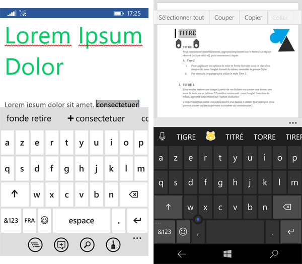 comparaison Windows Phone 8 et Windows 10 Mobile smartphone Nokia Microsoft Lumia