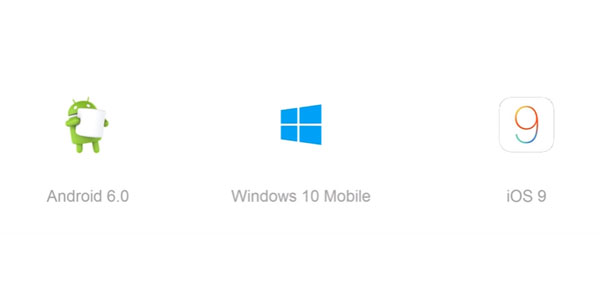 logo Android 6.0 Marshmallow Windows 10 Mobile iOS 9