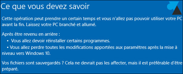 tutoriel revenir downgrade Windows 10 vers Windows 7