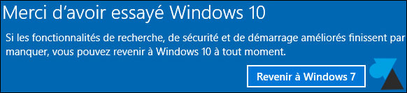 tutoriel revenir downgrade Windows 10 vers Windows 7