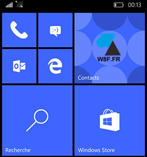 smartphone Lumia Windows 10 Mobile ecran accueil home