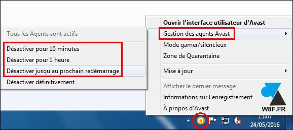 tutoriel désactiver antivirus Avast