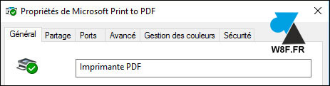 tutoriel Windows 10 configurer renommer imprimante PDF
