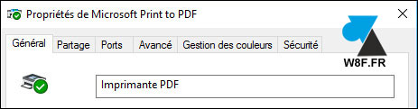 tutoriel Windows 10 configurer renommer imprimante PDF