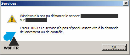 Windows Server service timeout erreur 1053