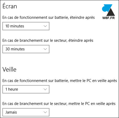 tutoriel Windows 10 veille ecran ordinateur PC portable