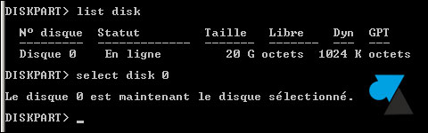 tutoriel disque dur Windows diskpart