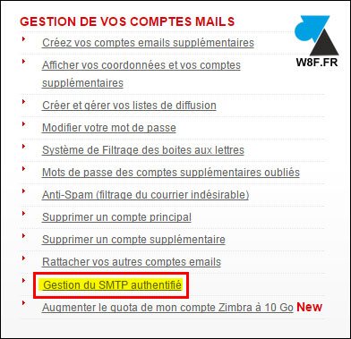 tutoriel activer authentification SMTP Free mail