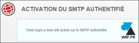 activer authentification SMTP Free mail