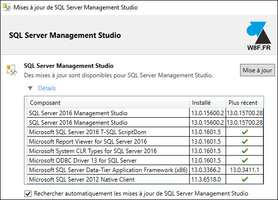 tutoriel SQL Server Management Studio 2016 update