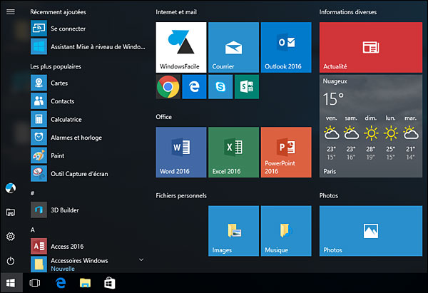 tutoriel Windows 10 Anniversaire 1607 menu demarrer