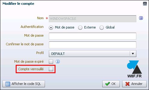 tutoriel Oracle 12c compte utilisateur details