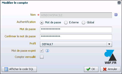 tutoriel Oracle 12c compte utilisateur details