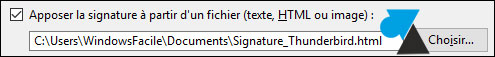 tutoriel Mozilla Thunderbird signature HTML