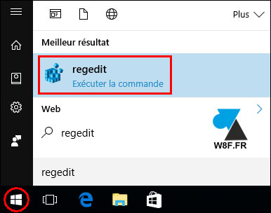 tutoriel Windows 10 ouvrir regedit editeur base de registre