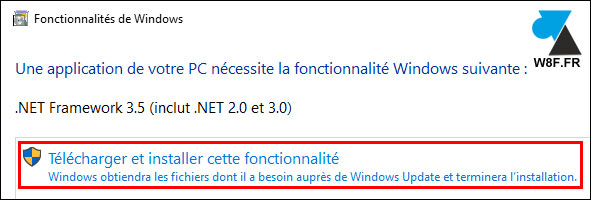 tutoriel installer gratuit NET Framework Windows 10