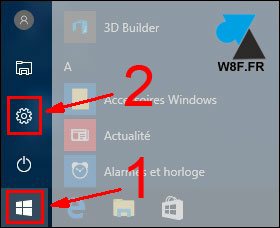 WF tutoriel Windows 10 menu demarrer Parametres Panneau de configuration