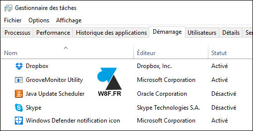 tutoriel Windows 10 Gestionnaire des taches demarrage startup msconfig