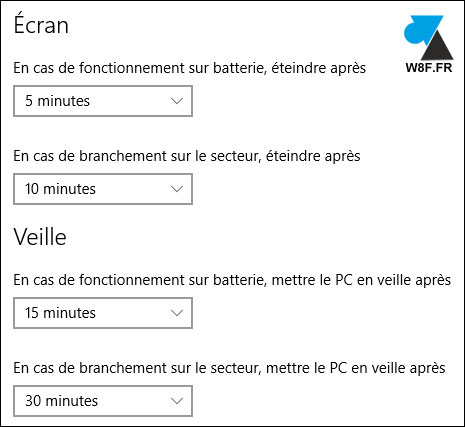 tutoriel Windows 10 paramètres mise en veille PC portable ordinateur ultrabook laptop tablette Surface