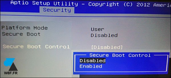 Bios UEFI Asus Secure Boot Control Disabled Enabled