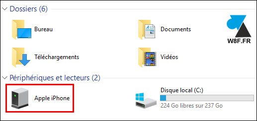 tutoriel iPhone sauvegarder photos videos PC Windows