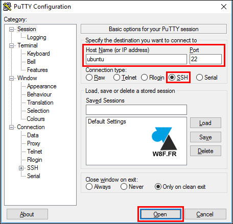 tutoriel terminal Windows putty SSH Ubuntu Debian Linux