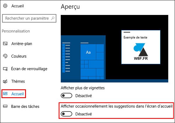 tutoriel Windows 10 supprimer pub publicité menu Démarrer écran accueil